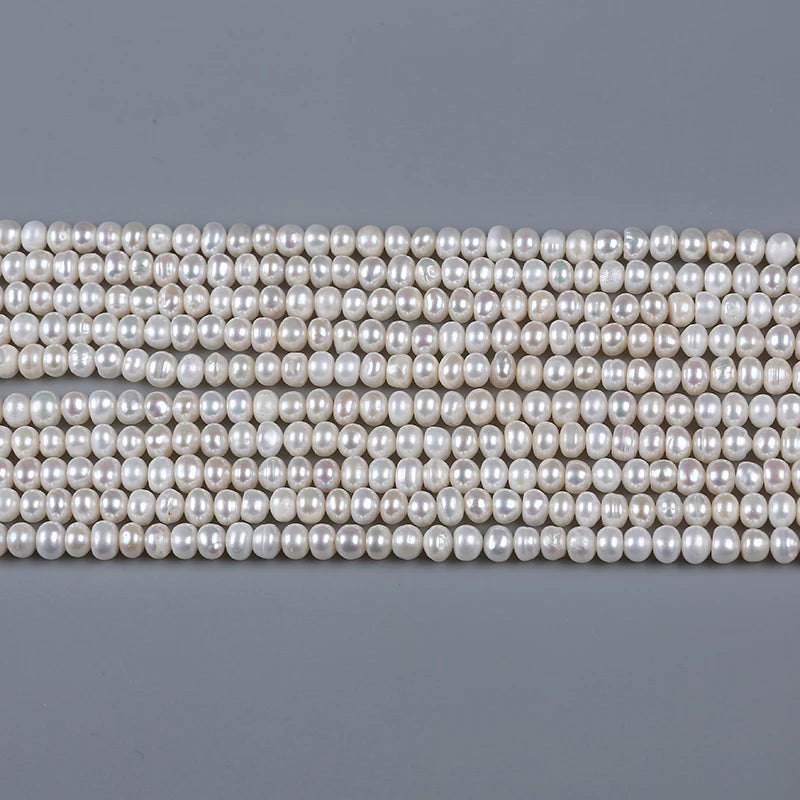 6-7mm Natural Fresh Water Button Pearl with Centre Hole
