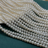 6-7MM 66Pcs/Strand Nearly Round AA+ Freshwater Pearl Earrings Jewelry Beads