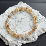 6-7MM Citrine Bracelet Vintage Yellow Stone Bead Hand Row Gemstone