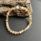6-7MM Citrine Bracelet Vintage Yellow Stone Bead Hand Row Gemstone