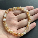 6-7MM Citrine Bracelet Vintage Yellow Stone Bead Hand Row Gemstone