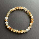 6-7MM Citrine Bracelet Vintage Yellow Stone Bead Hand Row Gemstone