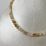 6-7MM Brazil Citrine Necklace Snow Yellow Bead Gemstone Jewelry