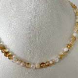 6-7MM Brazil Citrine Necklace Snow Yellow Bead Gemstone Jewelry