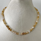 6-7MM Brazil Citrine Necklace Snow Yellow Bead Gemstone Jewelry