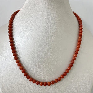 Orange Sardine Coral Stone Necklace Geometric Sweater Chain