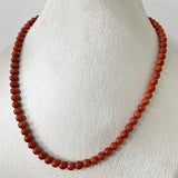Orange Sardine Coral Stone Necklace Geometric Sweater Chain