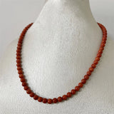 Orange Sardine Coral Stone Necklace Geometric Sweater Chain