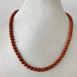 Orange Sardine Coral Stone Necklace Geometric Sweater Chain