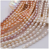 6-7mm AA Small Rice Oval Baroque Pearl Beads Loose Strand