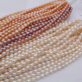 6-7mm AA Small Rice Oval Baroque Pearl Beads Loose Strand