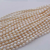 6-7mm AA Small Rice Oval Baroque Pearl Beads Loose Strand
