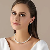 Freshwater Pearl Choker Necklace, Sterling Silver Strand Necklaces