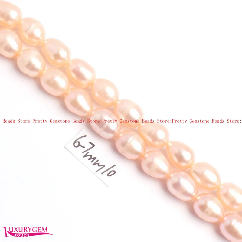 6-7mm Multicolor Freshwater Pearl Oval Beads Strand
