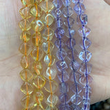 6-7mm Amethyst Citrine Quartz Beads 15'' DIY Loose Beads For Jewelry Making