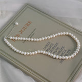 Freshwater Pearl Necklace 925 Silver Clavicle Chain Female