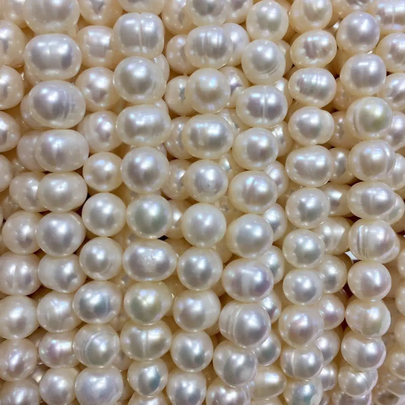 6-7mm Natural Freshwater Pearl Oval Pink Purple Semi-finished Beads