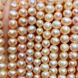 6-7mm Natural Freshwater Pearl Oval Pink Purple Semi-finished Beads