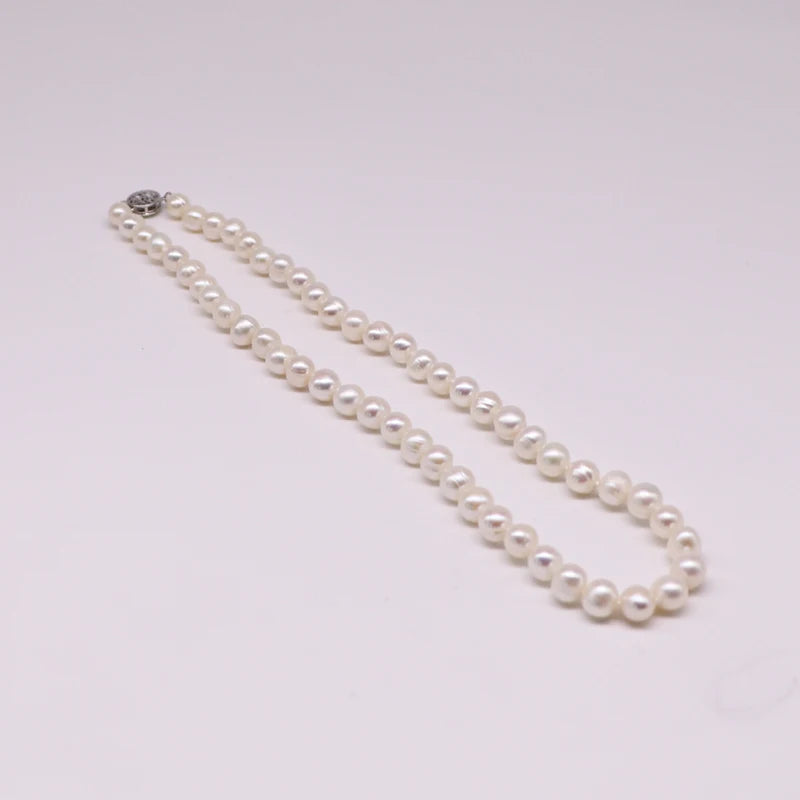 6-7mm Pearl Chain Choker Necklace Vintage Wedding Jewelry