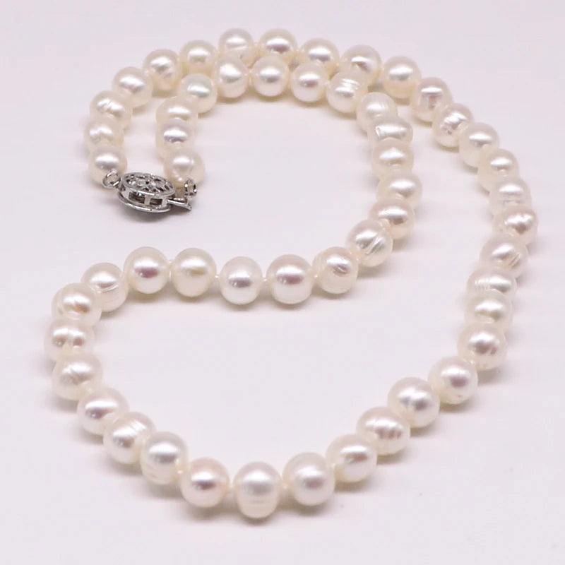 6-7mm Pearl Chain Choker Necklace Vintage Wedding Jewelry