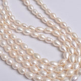 6-7mm Rice Beads Natural Freshwater Pearl Baroque Drop-Shaped DIY Loose Bead