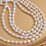 6-7mm Rice Beads Natural Freshwater Pearl Baroque Drop-Shaped DIY Loose Bead
