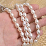 6-7mm Rice Beads Natural Freshwater Pearl Baroque Drop-Shaped DIY Loose Bead