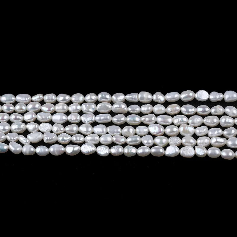 6-7mm Two-sided Light Straight Hole Beaded Jewelry Semi-Finished Material