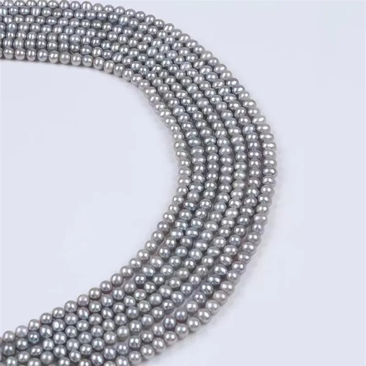 6-7mm Potato Shape Gray Pearl Strand
