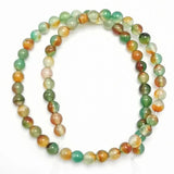 Natural Stone Mixed Line Peacock Agate Round Beads DIY Bracelet Necklace