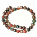Natural Stone Mixed Line Peacock Agate Round Beads DIY Bracelet Necklace
