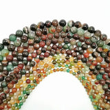 Natural Stone Mixed Line Peacock Agate Round Beads DIY Bracelet Necklace