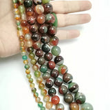 Natural Stone Mixed Line Peacock Agate Round Beads DIY Bracelet Necklace