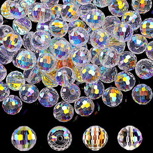 8mm 96Faceted Ball Crystal Glass Beads Spacer Round Beads DIY Jewelry Making