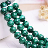 6-14mm Green Malachite Round Semi-finished Loose Beads for Jewelry Making