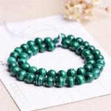 6-14mm Green Malachite Round Semi-finished Loose Beads for Jewelry Making