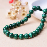 6-14mm Green Malachite Round Semi-finished Loose Beads for Jewelry Making