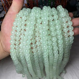 Light Green Jades Round Stone Beads for Jewelry Making
