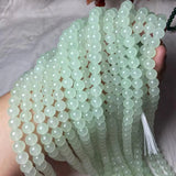 Light Green Jades Round Stone Beads for Jewelry Making
