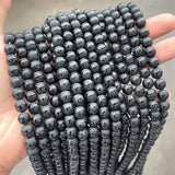 Natural Stone Frost Agate Carved Round Beads With Buddhist Words 14mm