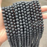 Natural Stone Frost Agate Carved Round Beads With Buddhist Words 14mm