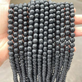 Natural Stone Frost Agate Carved Round Beads With Buddhist Words 14mm
