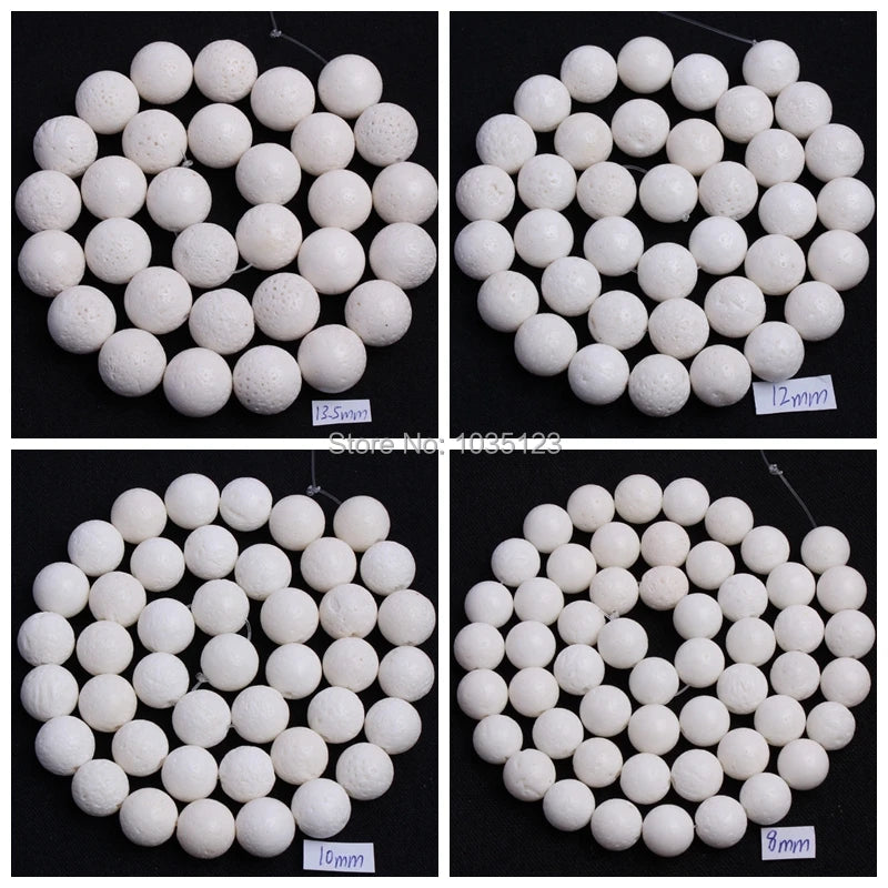 Natural Sponge Coral Round Beads Strand 15 Inch