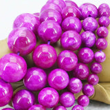 Rose Purple Chalcedony Loose Stone DIY Beads Women Girl Gem Accessories