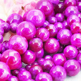 Rose Purple Chalcedony Loose Stone DIY Beads Women Girl Gem Accessories