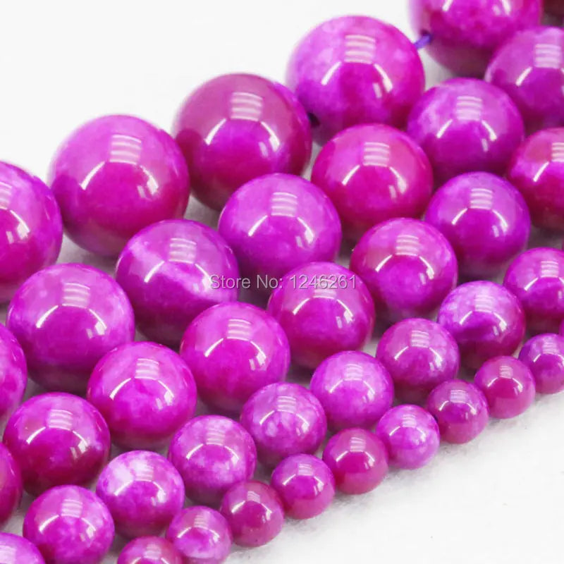 Rose Purple Chalcedony Loose Stone DIY Beads Women Girl Gem Accessories