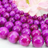 Rose Purple Chalcedony Loose Stone DIY Beads Women Girl Gem Accessories