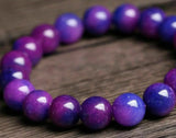 Natural Purple South African Round Bead Bracelet 7.5INCH