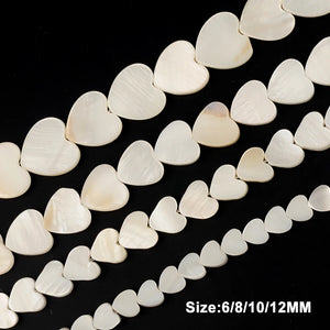 Mother of Pearl Shell Heart Beads 6-20mm DIY Accessories