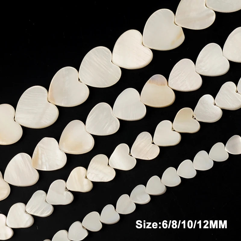 Mother of Pearl Shell Heart Beads 6-20mm DIY Accessories